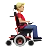 Man In Motorized Wheelchair Facing Right: Medium-Light Skin Tone