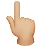 Backhand Index Pointing Up: Medium-Light Skin Tone Emoji 👆🏼 image - Apple style