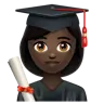 Woman Student: Dark Skin Tone Emoji 👩🏿‍🎓 image - WhatsApp style