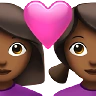 Couple With Heart: Woman, Woman, Medium-Dark Skin Tone Emoji 👩🏾‍❤️‍👩🏾 image - Apple style