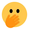 Эмодзи Лицо с открытыми глазами и рукой прикрывающей рот 🫢 image - Tossface style