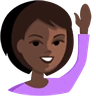 Person Raising Hand: Dark Skin Tone Emoji 🙋🏿 image - Facebook Messenger (2016) style