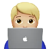Technologist: Medium-Light Skin Tone Emoji 🧑🏼‍💻 image - Apple style