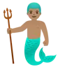Merman: Medium Skin Tone Emoji 🧜🏽‍♂️ image - Google Noto Color style