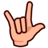 Love-You Gesture: Medium-Light Skin Tone Emoji 🤟🏼 image - Emojidex style