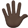 Hand With Fingers Splayed: Dark Skin Tone Emoji 🖐🏿 image - Apple style