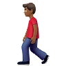 Man Walking: Medium-Dark Skin Tone Emoji 🚶🏾‍♂️ image - Apple style