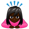Woman Bowing: Dark Skin Tone Emoji 🙇🏿‍♀️ image - Emojidex style