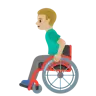 Man In Manual Wheelchair: Medium-Light Skin Tone Emoji 👨🏼‍🦽 image - Google Noto Color style