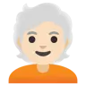 Person: Light Skin Tone, White Hair Emoji 🧑🏻‍🦳 image - Google Noto Color style