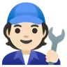 Mechanic: Light Skin Tone Emoji 🧑🏻‍🔧 image - Google Noto Color style