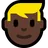 Person: Dark Skin Tone, Blond Hair