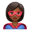 Woman Superhero: Medium-Dark Skin Tone Emoji 🦸🏾‍♀️ image - WhatsApp style