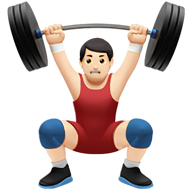 Man Lifting Weights: Light Skin Tone