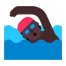 Person Swimming: Dark Skin Tone Emoji 🏊🏿 image - Microsoft Classic 2D style