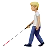 Person With White Cane: Medium-Light Skin Tone