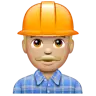 Construction Worker: Medium-Light Skin Tone Emoji 👷🏼 image - WhatsApp style