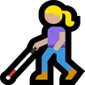 Woman With White Cane: Medium-Light Skin Tone Emoji 👩🏼‍🦯 image - Microsoft Windows 10 Segoe UI Emoji style
