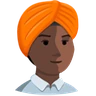 Person Wearing Turban: Dark Skin Tone Emoji 👳🏿 image - Facebook Messenger (2016) style