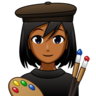 Woman Artist: Medium-Dark Skin Tone Emoji 👩🏾‍🎨 image - Emojidex style