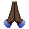 Folded Hands: Dark Skin Tone Emoji 🙏🏿 image - Huawei Harmony OS style