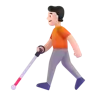 Person With White Cane: Light Skin Tone Emoji 🧑🏻‍🦯 image - Microsoft 3D Fluent style