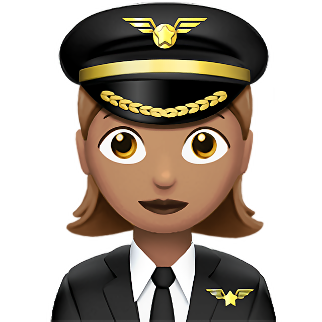 Woman Pilot: Medium Skin Tone