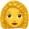 Woman: Curly Hair Emoji 👩‍🦱 image - Apple style