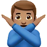 Man Gesturing No: Medium Skin Tone Emoji 🙅🏽‍♂️ image - Apple style