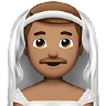 Man With Veil: Medium Skin Tone Emoji 👰🏽‍♂️ image - Apple style