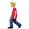 Man Walking: Medium-Light Skin Tone Emoji 🚶🏼‍♂️ image - Apple style