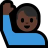 Man Raising Hand: Dark Skin Tone Emoji 🙋🏿‍♂️ image - Microsoft Windows 10 Segoe UI Emoji style