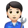 Mechanic: Light Skin Tone Emoji 🧑🏻‍🔧 image - Apple style