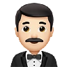 Man In Tuxedo: Light Skin Tone Emoji 🤵🏻‍♂️ image - Apple style