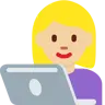Woman Technologist: Medium-Light Skin Tone Emoji 👩🏼‍💻 image - Twitter / X (Twemoji) style