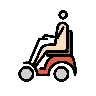 Person In Motorized Wheelchair: Light Skin Tone Emoji 🧑🏻‍🦼 image - OpenMoji style