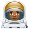 Astronaut: Medium-Dark Skin Tone Emoji 🧑🏾‍🚀 image - WhatsApp style