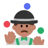 Man Juggling: Medium Skin Tone Emoji 🤹🏽‍♂️ image - Tossface style