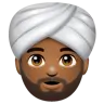 Man Wearing Turban: Medium-Dark Skin Tone Emoji 👳🏾‍♂️ image - WhatsApp style