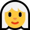 Woman: White Hair Emoji 👩‍🦳 image - Microsoft Windows 10 Segoe UI Emoji style