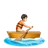 Person Rowing Boat: Light Skin Tone