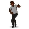 Man Dancing: Dark Skin Tone Emoji 🕺🏿 image - Emojidex style