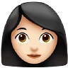 Woman: Light Skin Tone Emoji 👩🏻 image - Apple style