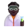 Scientist: Dark Skin Tone Emoji 🧑🏿‍🔬 image - Microsoft 3D Fluent style