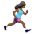 Woman Running Facing Right: Medium-Dark Skin Tone