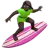 Woman Surfing: Dark Skin Tone