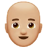 Man: Medium-Light Skin Tone, Bald Emoji 👨🏼‍🦲 image - Apple style