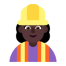 Woman Construction Worker: Dark Skin Tone Emoji 👷🏿‍♀️ image - Microsoft Classic 2D style