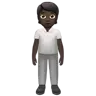 Person Standing: Dark Skin Tone Emoji 🧍🏿 image - Apple style