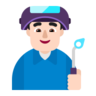 Man Factory Worker: Light Skin Tone Emoji 👨🏻‍🏭 image - Microsoft Classic 2D style